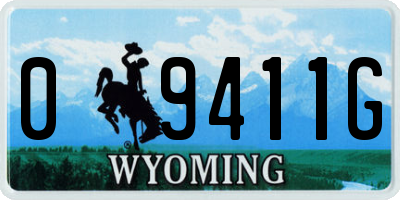 WY license plate 09411G