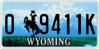 WY license plate 09411K