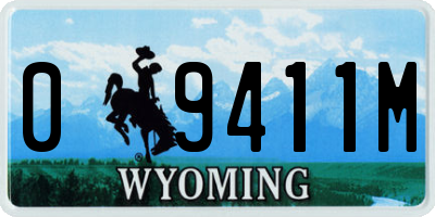 WY license plate 09411M