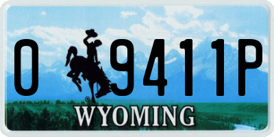 WY license plate 09411P