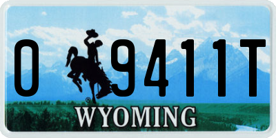 WY license plate 09411T