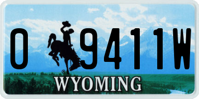 WY license plate 09411W