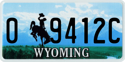 WY license plate 09412C