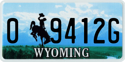 WY license plate 09412G