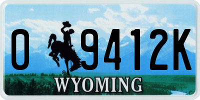 WY license plate 09412K