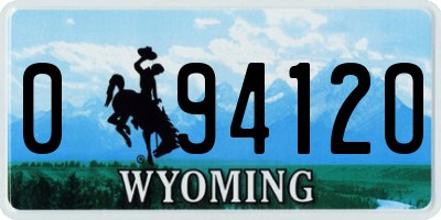 WY license plate 09412O
