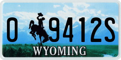 WY license plate 09412S