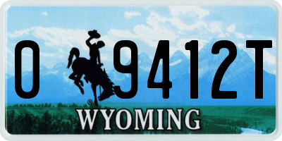 WY license plate 09412T