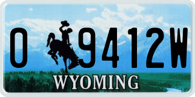 WY license plate 09412W