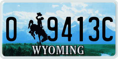 WY license plate 09413C