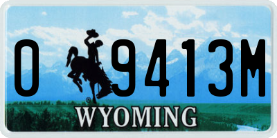 WY license plate 09413M