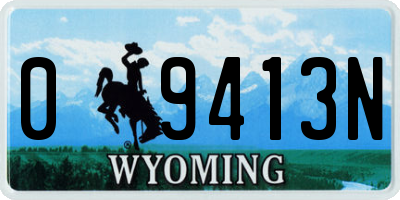 WY license plate 09413N