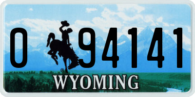 WY license plate 094141