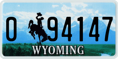 WY license plate 094147