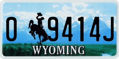 WY license plate 09414J