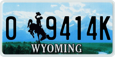 WY license plate 09414K