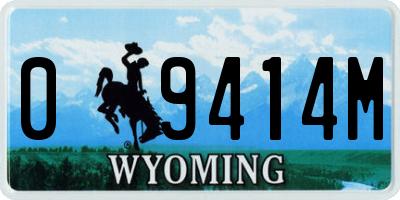 WY license plate 09414M