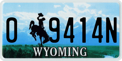 WY license plate 09414N