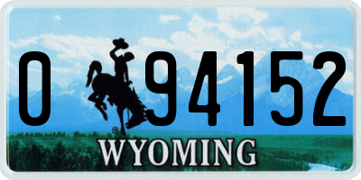WY license plate 094152