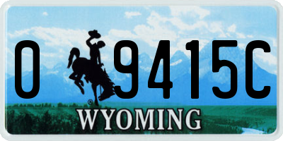WY license plate 09415C