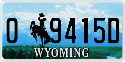 WY license plate 09415D