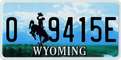 WY license plate 09415E