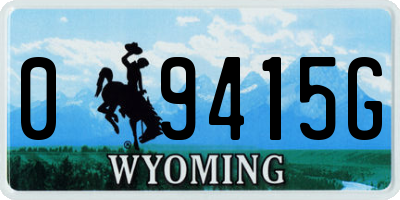 WY license plate 09415G