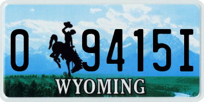 WY license plate 09415I