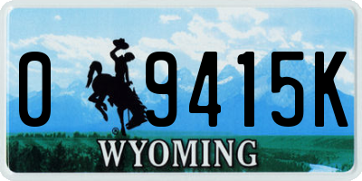 WY license plate 09415K