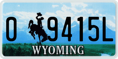 WY license plate 09415L