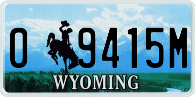 WY license plate 09415M