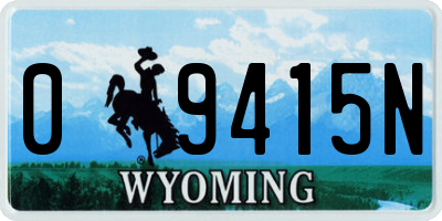 WY license plate 09415N