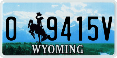 WY license plate 09415V