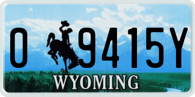 WY license plate 09415Y