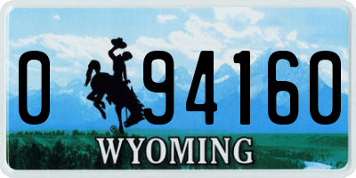 WY license plate 094160