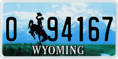 WY license plate 094167