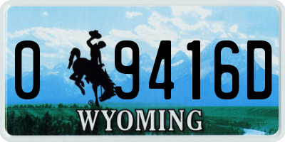 WY license plate 09416D