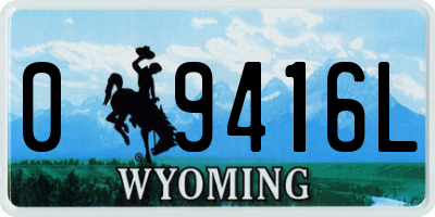 WY license plate 09416L