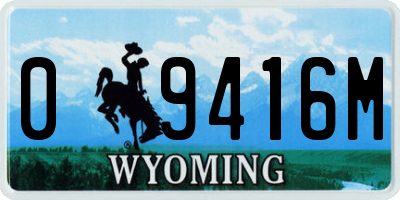 WY license plate 09416M