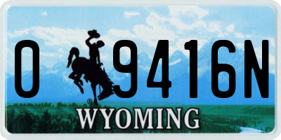 WY license plate 09416N