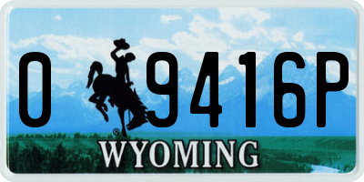 WY license plate 09416P