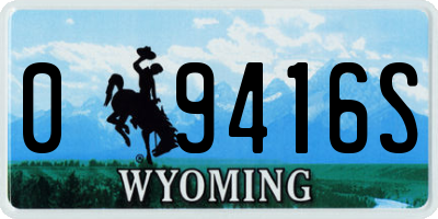 WY license plate 09416S