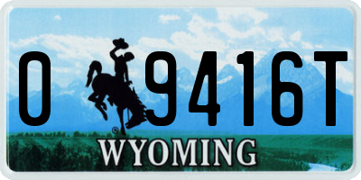 WY license plate 09416T