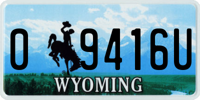 WY license plate 09416U