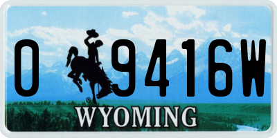 WY license plate 09416W