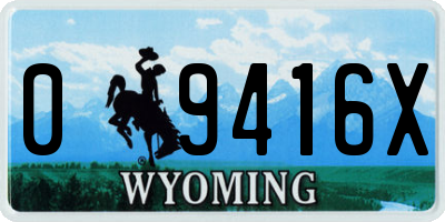 WY license plate 09416X