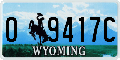 WY license plate 09417C