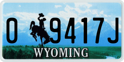 WY license plate 09417J