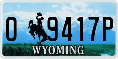 WY license plate 09417P