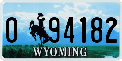WY license plate 094182